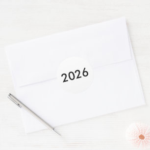Schwarz-Weiß-Minimal-Modern-Fett-2026-Abschlussfei Runder Aufkleber