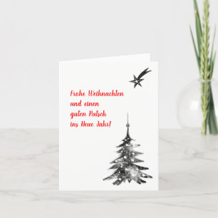 Schwarz weiß, minimal, moderne Weihnachtskarten Feiertagskarte