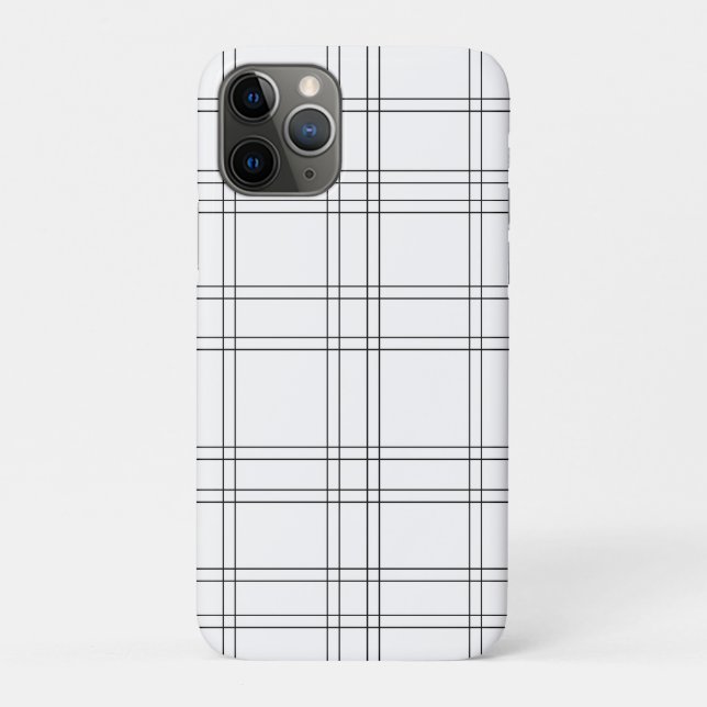 Schwarz/Weiß Minimal Modernes, Kariertes, sauberes Case-Mate iPhone Hülle (Rückseite)