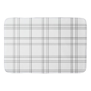 Schwarz-Weiß-Minimal modernes Karo sauberes Muster Badematte
