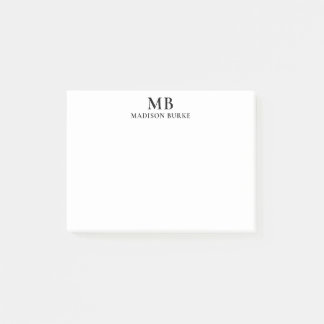 Schwarz-Weiß-Minimal-Monogramm Post-it Klebezettel