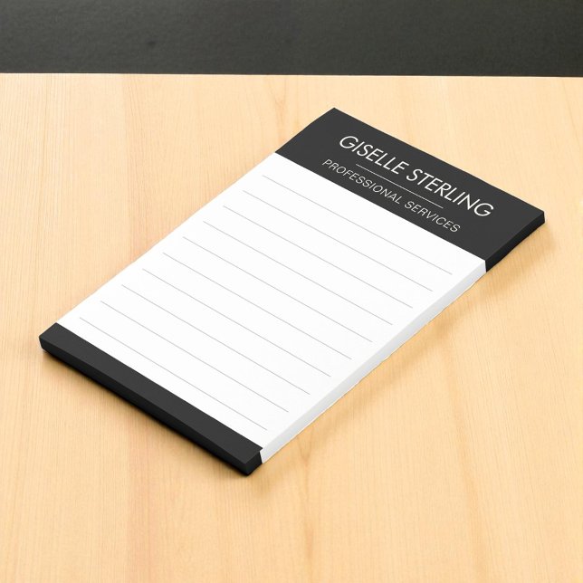 Schwarz-Weiß-Minimal-Profi-Geschäftlich Post-it Klebezettel (Von Creator hochgeladen)