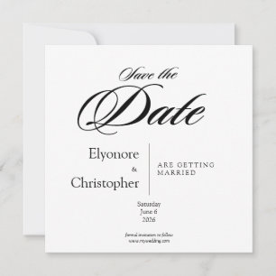Schwarz-Weiß-Minimal-Quadrat-Hochzeit Bitte vormer Karte