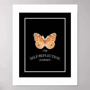 Schwarz-Weiß-Minimal-Selbstreflexion geführt Poster