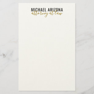 Schwarz-Weiß-Minimalist einfach schlicht Briefpapier