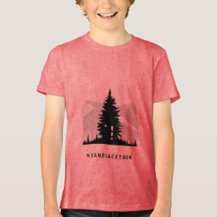 Schwarz-Weiß-Minimalist-Logo für kanadisches Bauun Tri-Blend Shirt