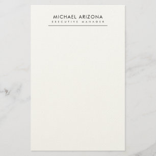 Schwarz-Weiß-Minimalist Plain Modern Briefpapier