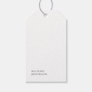Schwarz-Weiß-Minimalist Plain Modern Geschenkanhänger