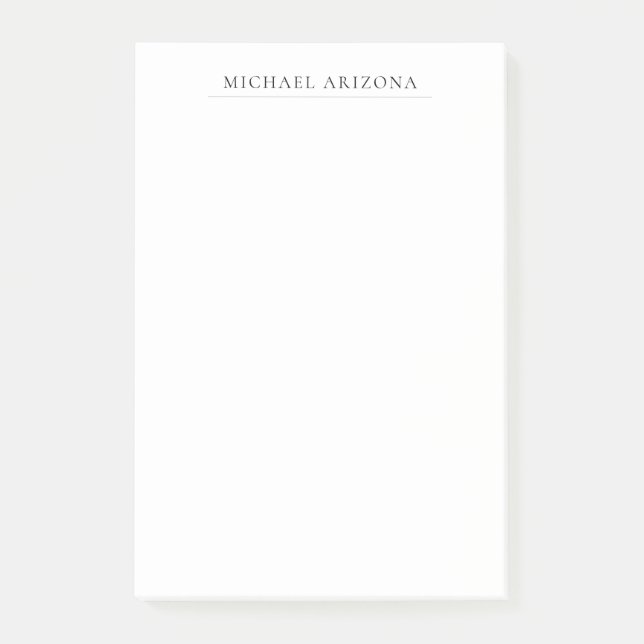 Schwarz-Weiß-Minimalist Plain Modern Post-it Klebezettel (Vorderseite)