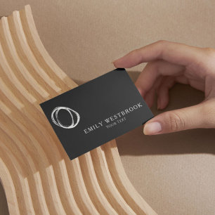 Schwarz-Weiß-Minimalistisch Abstrakt Beruflich Visitenkarte