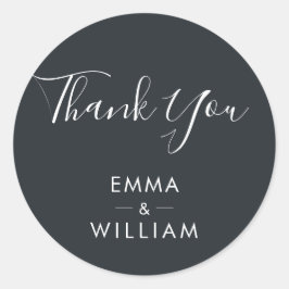 Schwarz/Weiß Minimalistisch Danke, Sticker