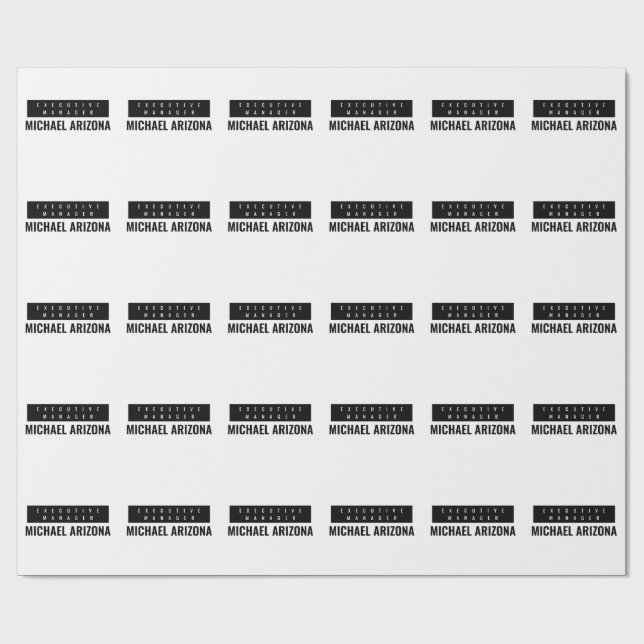 Schwarz/Weiß Minimalistisch Einfach Schlicht Geschenkpapier (Flach)