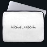 Schwarz/Weiß Minimalistisch Einfach Schlicht Laptopschutzhülle<br><div class="desc">Modernes,  minimalistisches schlichtes Design</div>