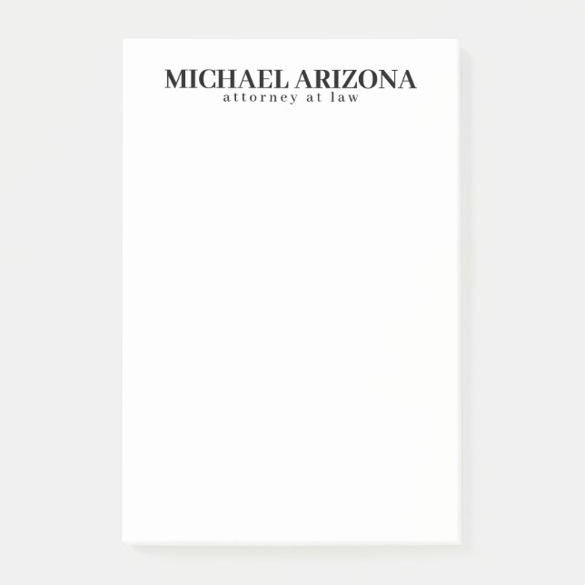 Schwarz/Weiß Minimalistisch Einfach Schlicht Post-it Klebezettel (Vorderseite)