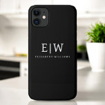 Schwarz-Weiß-Minimalistisch-Modern-Monogramm Case-Mate iPhone Hülle<br><div class="desc">Die Minimalistische Monogram Kollektion Schwarz/Weiß: Einfache Einfachheit und Eleganz in unseren minimalistischen Designs, die so gestaltet sind, dass sie Ihren Stil mühelos erweitern. Diese Kollektion wurde mit einem scharfen Blick für moderne Ästhetik gestaltet und weist elegante Schwarz-Weiß-Designs auf, die durch personalisierte Monogramme noch verstärkt werden. Von der schicken Schreibwaren bis...</div>