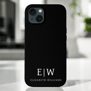 Schwarz-Weiß-Minimalistisch-Modern-Monogramm Case-Mate iPhone Hülle