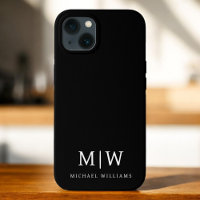 Schwarz-Weiß-Minimalistisch-Modern-Monogramm
