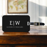 Schwarz-Weiß-Minimalistisch-Modern-Monogramm Gepäckanhänger<br><div class="desc">Die Minimalistische Monogram Kollektion Schwarz/Weiß: Einfache Einfachheit und Eleganz in unseren minimalistischen Designs, die so gestaltet sind, dass sie Ihren Stil mühelos erweitern. Diese Kollektion wurde mit einem scharfen Blick für moderne Ästhetik gestaltet und weist elegante Schwarz-Weiß-Designs auf, die durch personalisierte Monogramme noch verstärkt werden. Von der schicken Schreibwaren bis...</div>