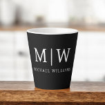 Schwarz-Weiß-Minimalistisch-Modern-Monogramm Milchtasse<br><div class="desc">Die Minimalistische Monogram Kollektion Schwarz/Weiß: Einfache Einfachheit und Eleganz in unseren minimalistischen Designs, die so gestaltet sind, dass sie Ihren Stil mühelos erweitern. Diese Kollektion wurde mit einem scharfen Blick für moderne Ästhetik gestaltet und weist elegante Schwarz-Weiß-Designs auf, die durch personalisierte Monogramme noch verstärkt werden. Von der schicken Schreibwaren bis...</div>