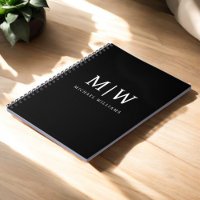 Schwarz-Weiß-Minimalistisch-Modern-Monogramm