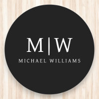 Schwarz-Weiß-Minimalistisch-Modern-Monogramm