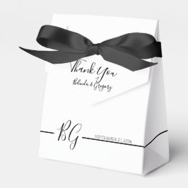 Schwarz-Weiß-Minimalistisch-Monogramm-Hochzeit Geschenkschachtel