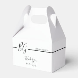 Schwarz-Weiß-Minimalistisch-Monogramm-Hochzeit Geschenkschachtel