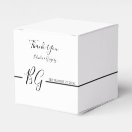 Schwarz-Weiß-Minimalistisch-Monogramm-Hochzeit Geschenkschachtel