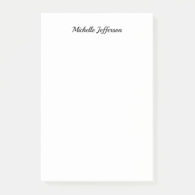 Schwarz/Weiß Minimalistisch Schlicht Post-it Klebezettel (Vorderseite)