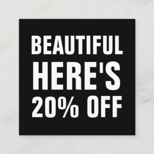 Schwarz-Weiß-minimalistisch, schlicht Rabattkarte