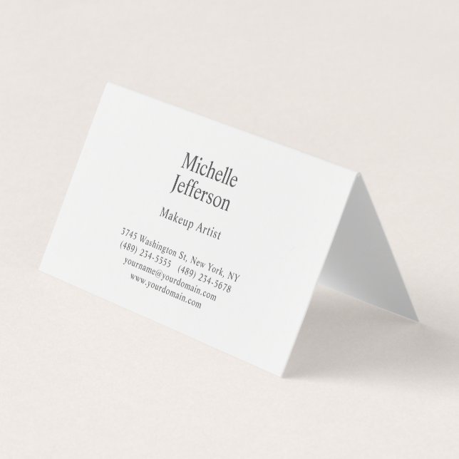 Schwarz/Weiß Minimalistisch Schlicht Visitenkarten (Vorderseite)