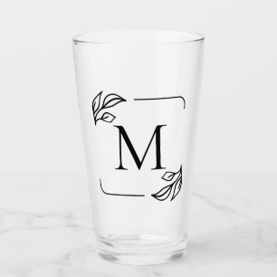 Schwarz-Weiß-Minimalistische Blüte Glas