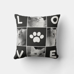 Schwarz-Weiß-Minimalistische einfache Liebe Square Kissen