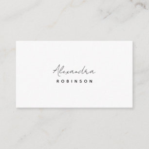 Schwarz-Weiß-Minimalistische Feminine in Monogramm Visitenkarte
