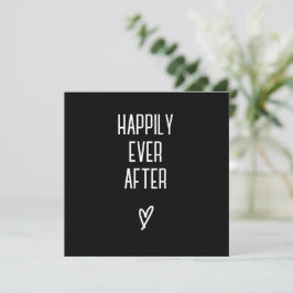 Schwarz-Weiß-Minimalistische Hochzeit Dankeschön K Einladung