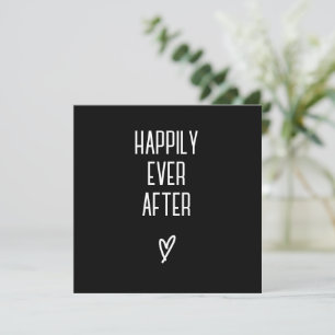 Schwarz-Weiß-Minimalistische Hochzeit Dankeschön K Einladung