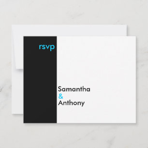 Schwarz-weiß-minimalistische Hochzeits-RSVP-Zusage RSVP Karte