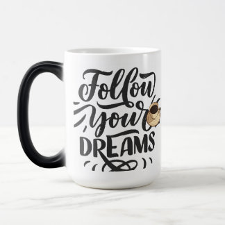"Schwarz-Weiß-Minimalistische Kalligrafie-Kaffeezu Verwandlungstasse