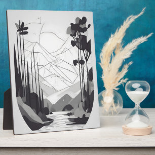 Schwarz-Weiß-Minimalistische Landschaft Abstrakte Fotoplatte