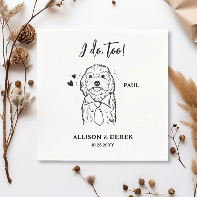 Schwarz-Weiß-Minimalistische Niedliche Hundekuh Ho Serviette (Von Creator hochgeladen)