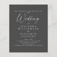 Schwarz-Weiß-Minimalistische Script-Hochzeit