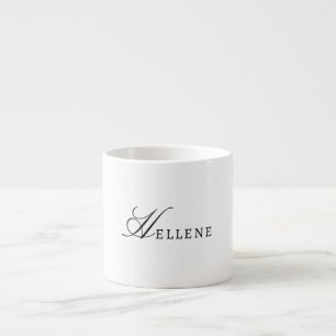 Schwarz Weiß Minimalistisches & Chic Monogramm Espressotasse