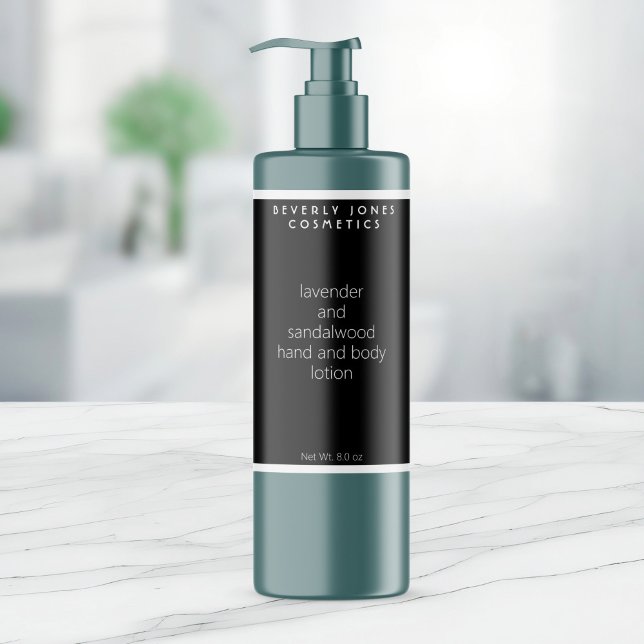 Schwarz-weiß-minimalistisches Etikett für Kosmetik (Von Creator hochgeladen)