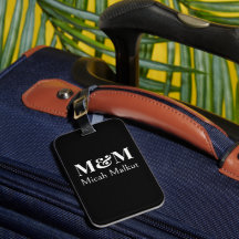 Schwarz Weiß Minimalistisches Monogramm Moderne Lu