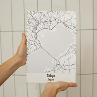 Schwarz-Weiß-Minimalistisches Tokyo City-Poster Poster