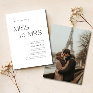 Schwarz-Weiß-Miss zu Mrs. Brautparty Foto Einladung