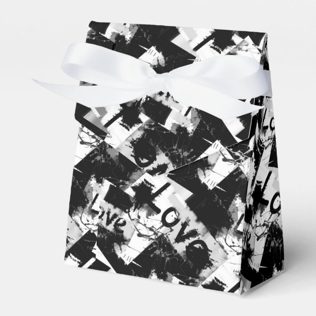 Schwarz-Weiß mit Flecken in der Liebe Geschenkschachtel (Vorderseite)