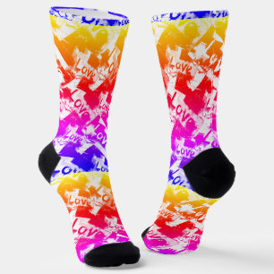 Schwarz-Weiß mit Flecken in der Liebe Socken