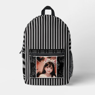 Schwarz-Weiß mit Foto mit Personalisierung Bedruckter Rucksack