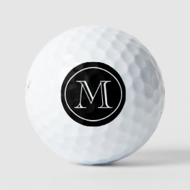 Schwarz-Weiß-Mit Monogramm Golfball
